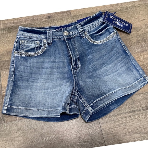 Westfield Eagle Pants - Westfield Eagle Womens Embellished Denim Shorts Blue Size 13 NWT STYLE & COMFORT